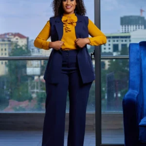 Women’s Navy Mustard Suit for Ambitious Elegance and Confidence