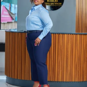 Women’s Navy Sky Trousers for Confident Grace and Power