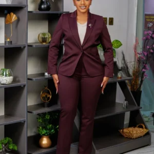Women’s Plum Executive Suit for Timeless Confidence and Grace