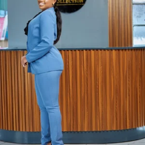 Women’s Trouser Suit Where Confidence Meets Grace in Power Blue